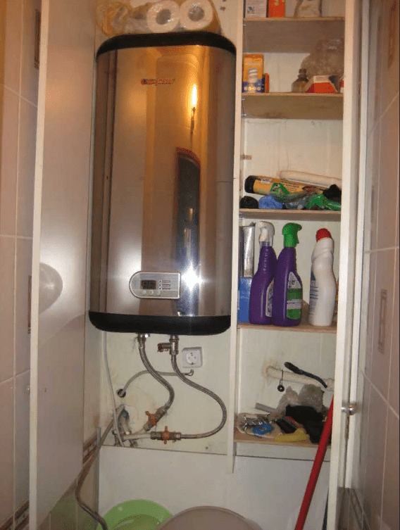 Монтаж водонагревателя в туалете 